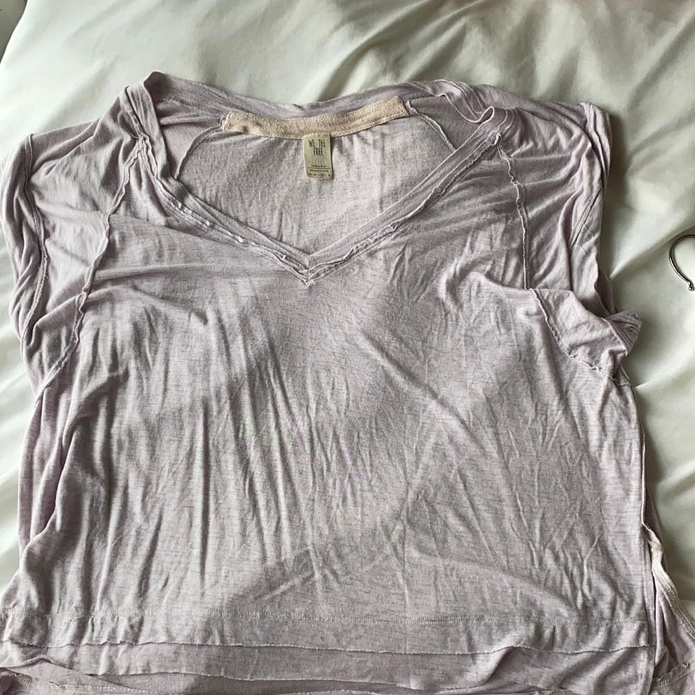 Free People We the Free purple pink v neck tee
